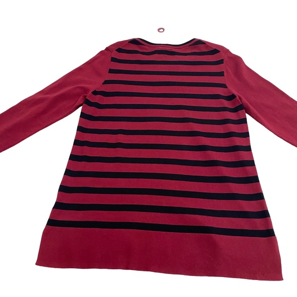 Crown & Ivy Cranberry Multicolor Intarsia Star Sweater With Stripes, Size Large - Picture 5 of 14